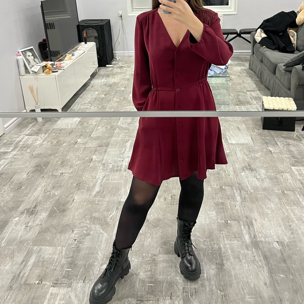 Aritzia Babaton beautiful burgundy dress